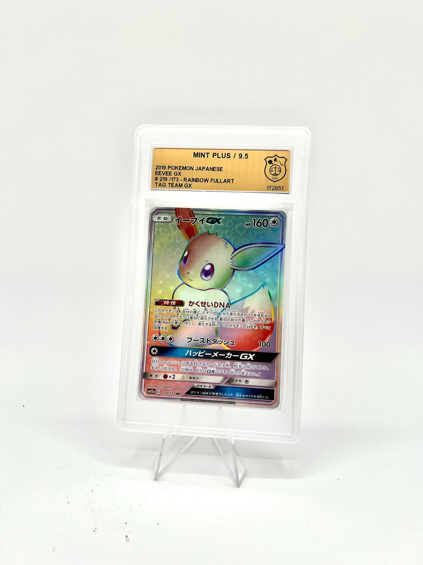 219/173 Evoli Tag Team GX Rainbow Fullart 2019 Japanisch GSG 9.5